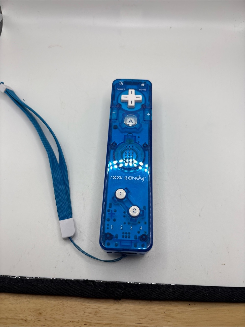 1 Nintendo Wii Rock Candy Remote Controller - Wii - Blue Tested with wriststrap